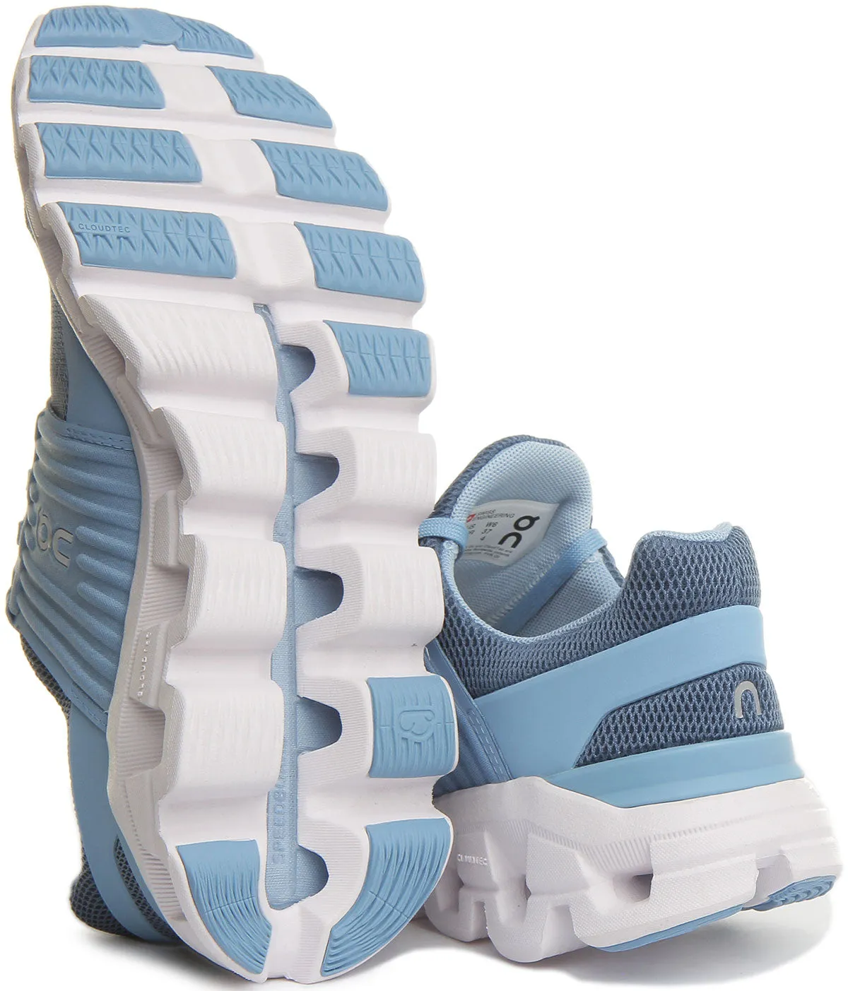 On Running Cloudswift Undyed Zapatillas con cordones de malla ligera para mujer en blanco