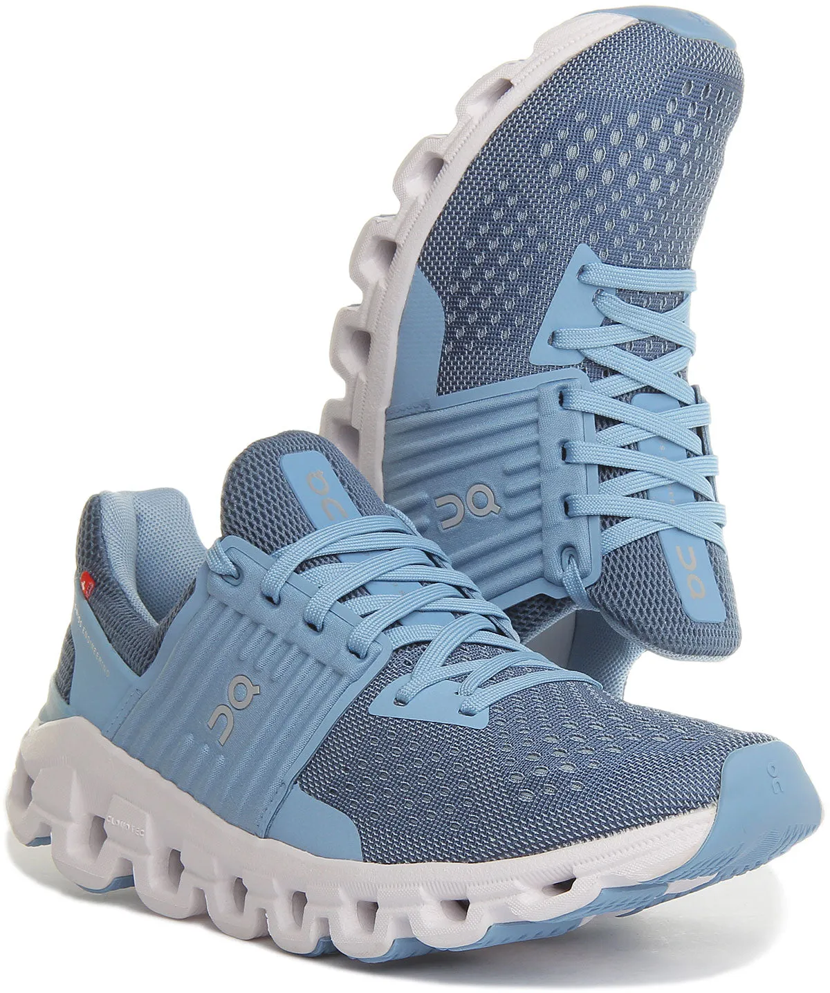 On Running Cloudswift Undyed Zapatillas con cordones de malla ligera para mujer en blanco