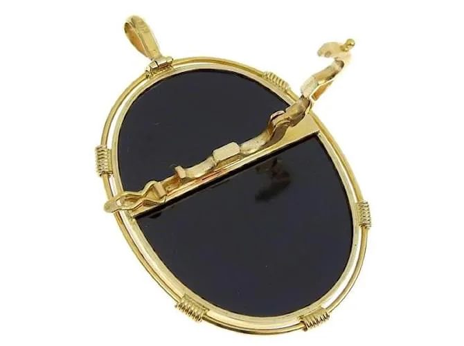 Otras joyas & Other Stories Sin marca, Broche con colgante de camafeo de piedra dorada para mujer, Materia en excelente esta