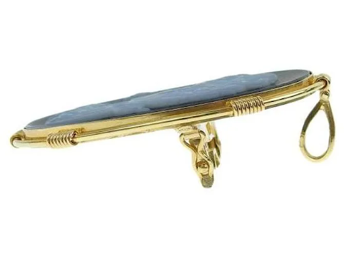 Otras joyas & Other Stories Sin marca, Broche con colgante de camafeo de piedra dorada para mujer, Materia en excelente esta