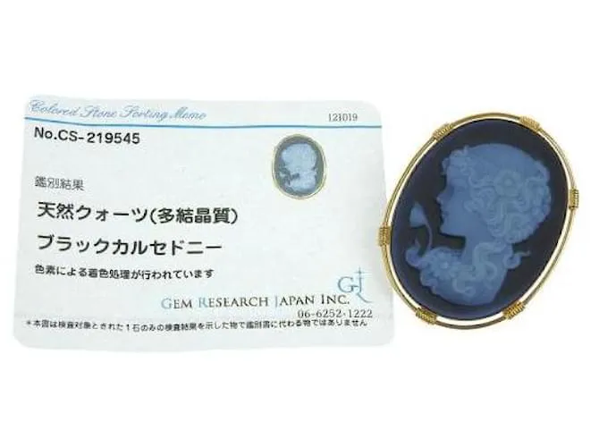 Otras joyas & Other Stories Sin marca, Broche con colgante de camafeo de piedra dorada para mujer, Materia en excelente esta