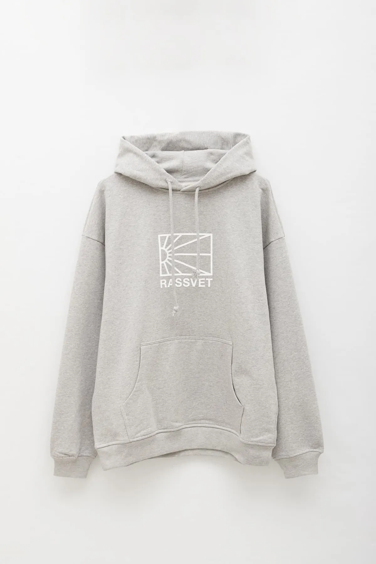PACCBET GREY MELANGE PRINT BIG LOGO HOODIE