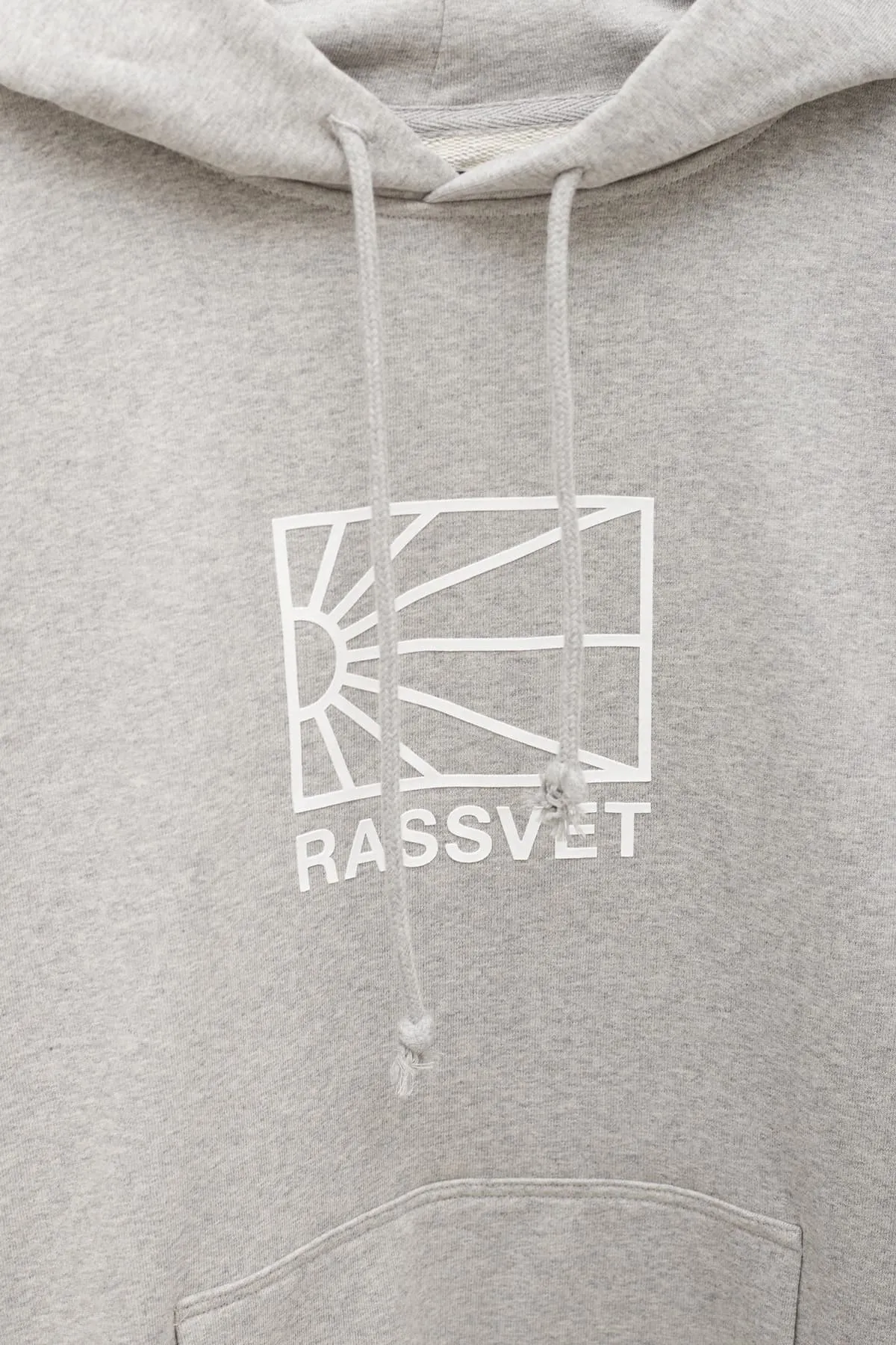 PACCBET GREY MELANGE PRINT BIG LOGO HOODIE