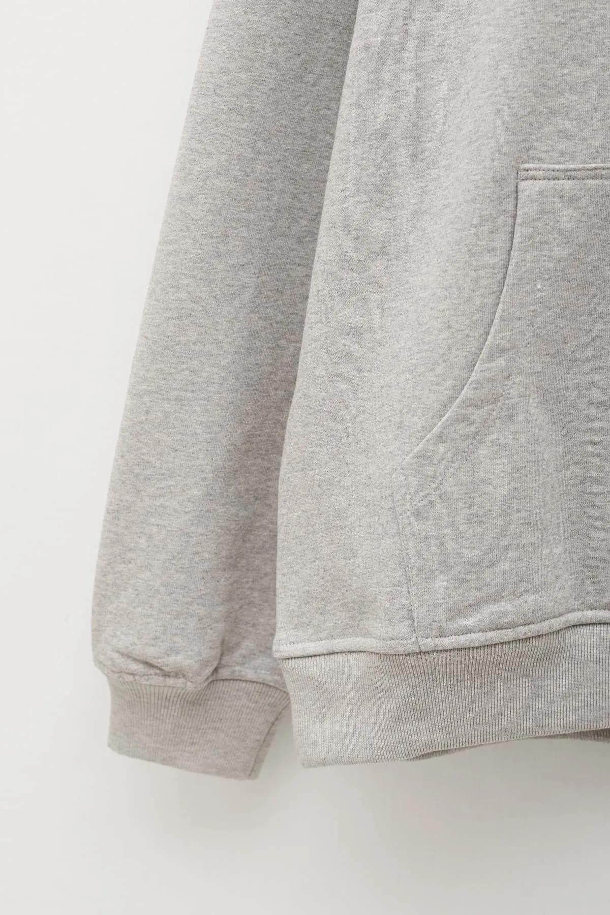 PACCBET GREY MELANGE PRINT BIG LOGO HOODIE