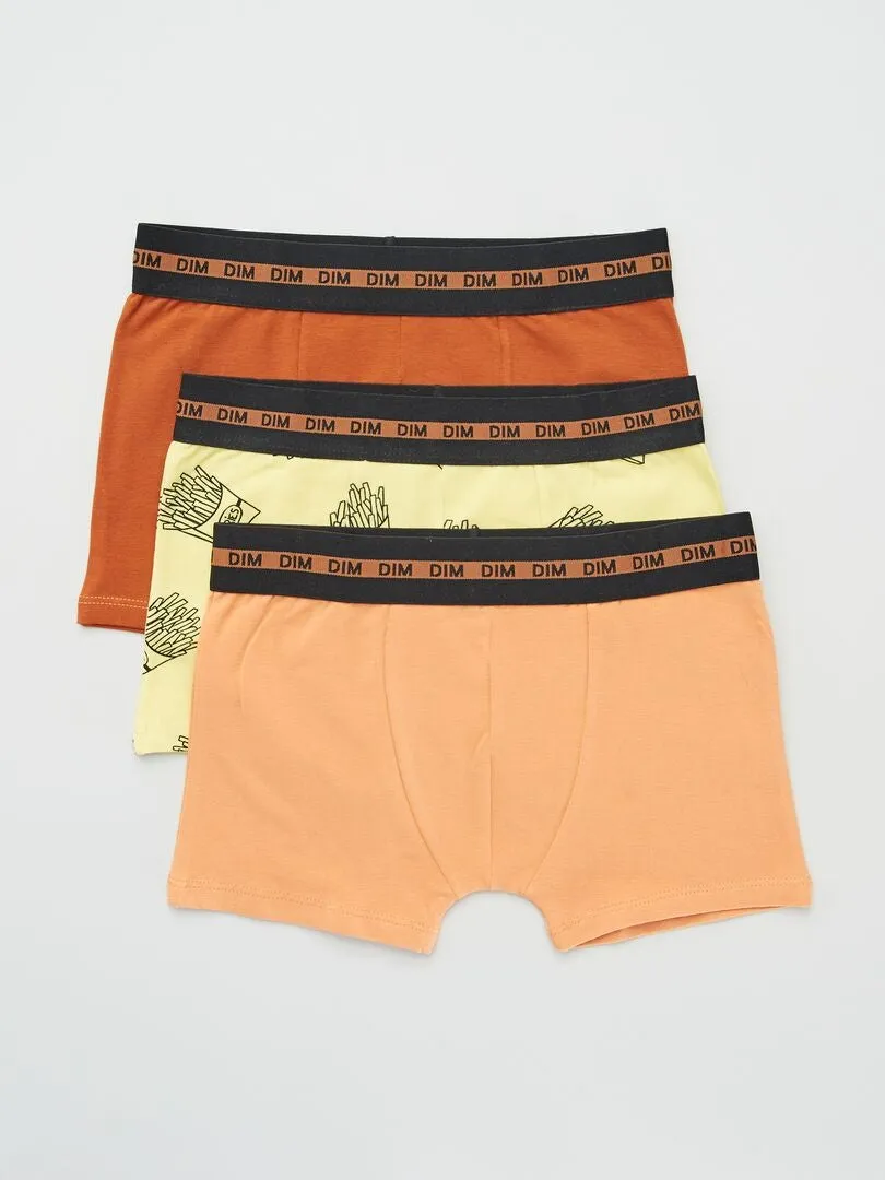 PACK DE 3 BOXERS 'DIM'  NARANJA