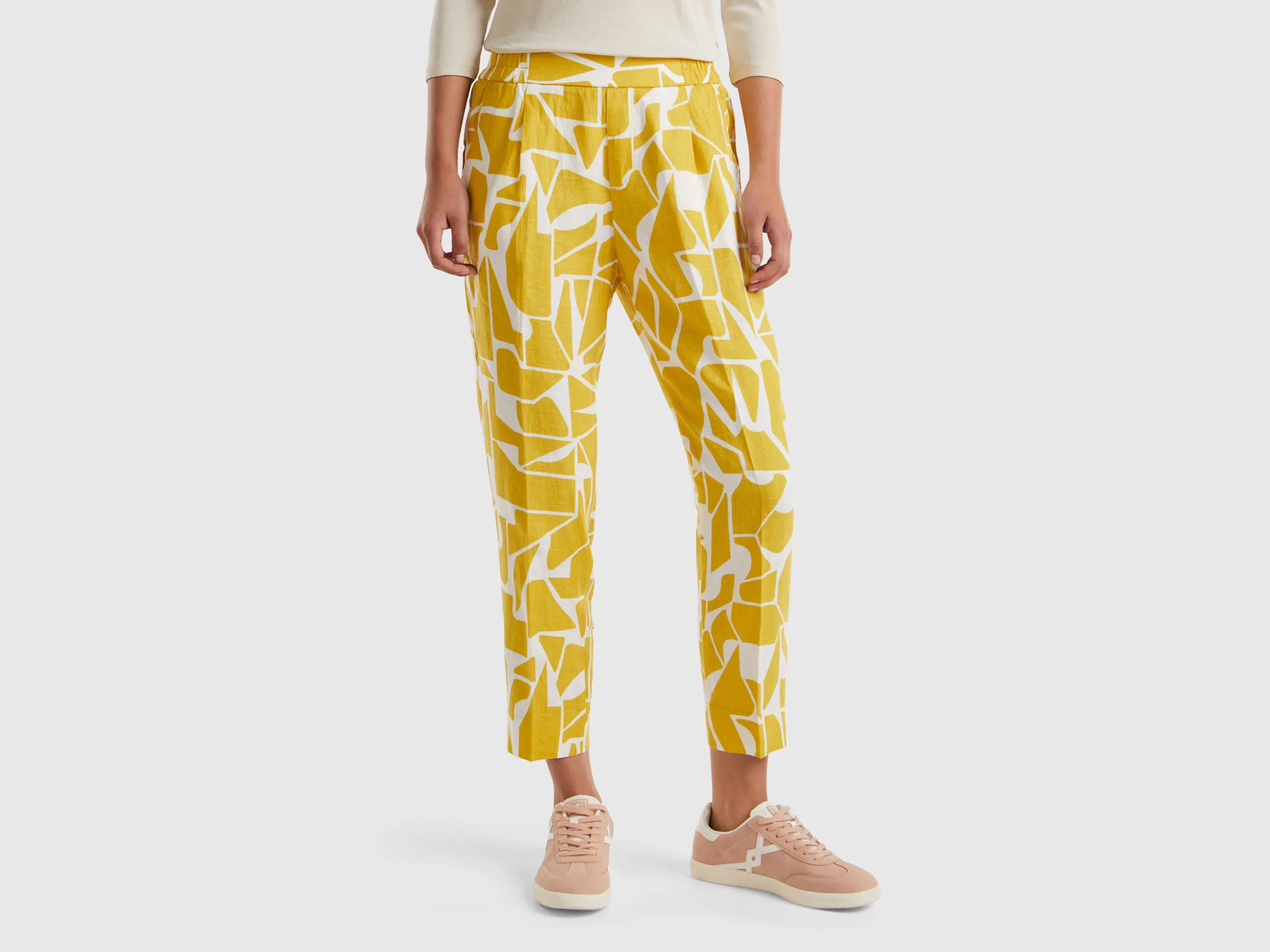 Pantalón de lino estampado