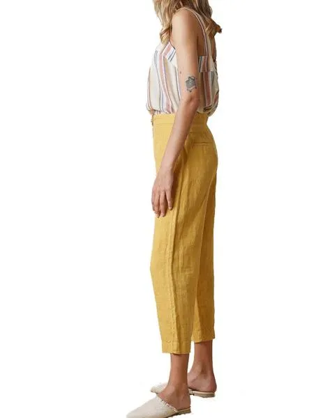PANTALON INDI COLD CROP TEJIDO LINO