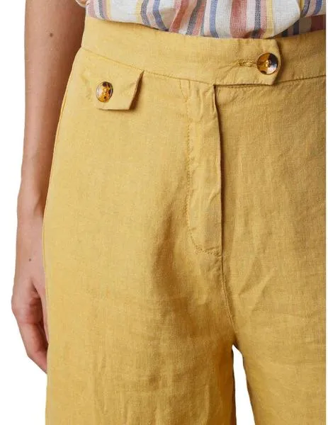 PANTALON INDI COLD CROP TEJIDO LINO