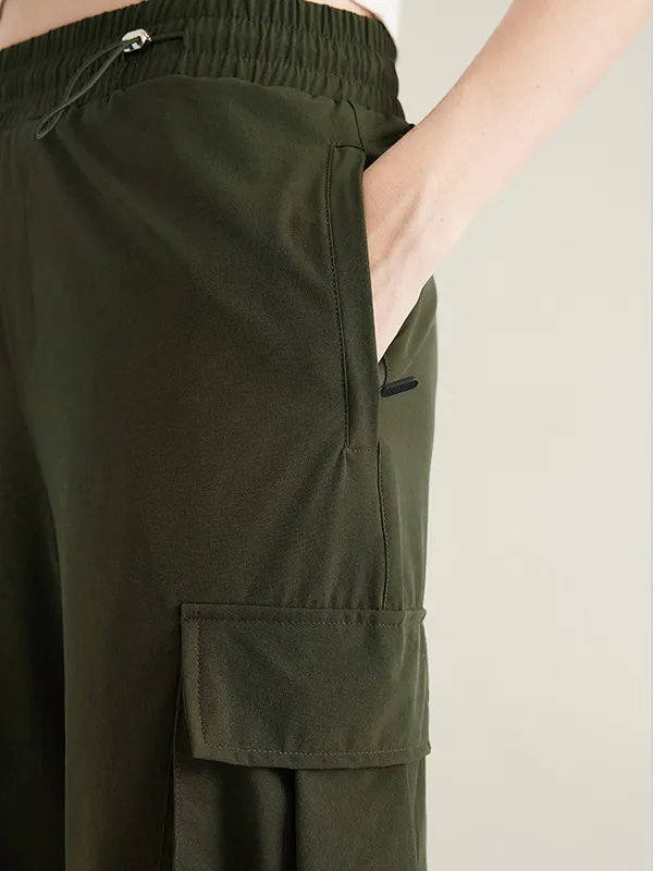 Pantalones cargo de secado rápido con cordón plisado para hombre