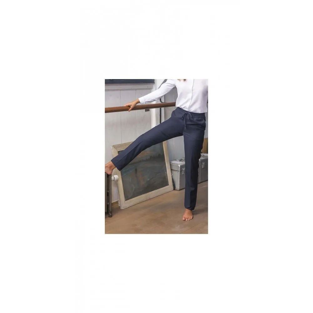 PANTALONES DE TRAJE CON CINTURA ELÁSTICA MUJER
