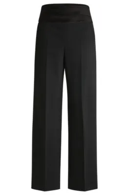 Pantalones formales regular fit con cintura tonal