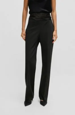 Pantalones formales regular fit con cintura tonal