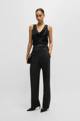 Pantalones formales regular fit con cintura tonal