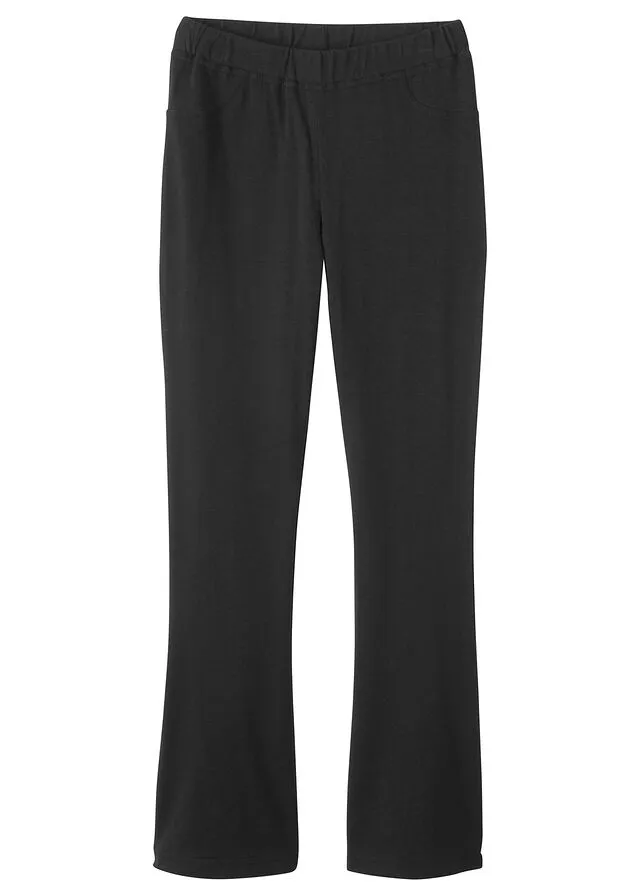 Pantalón acampanado para niñas de algodón orgánico Negro
