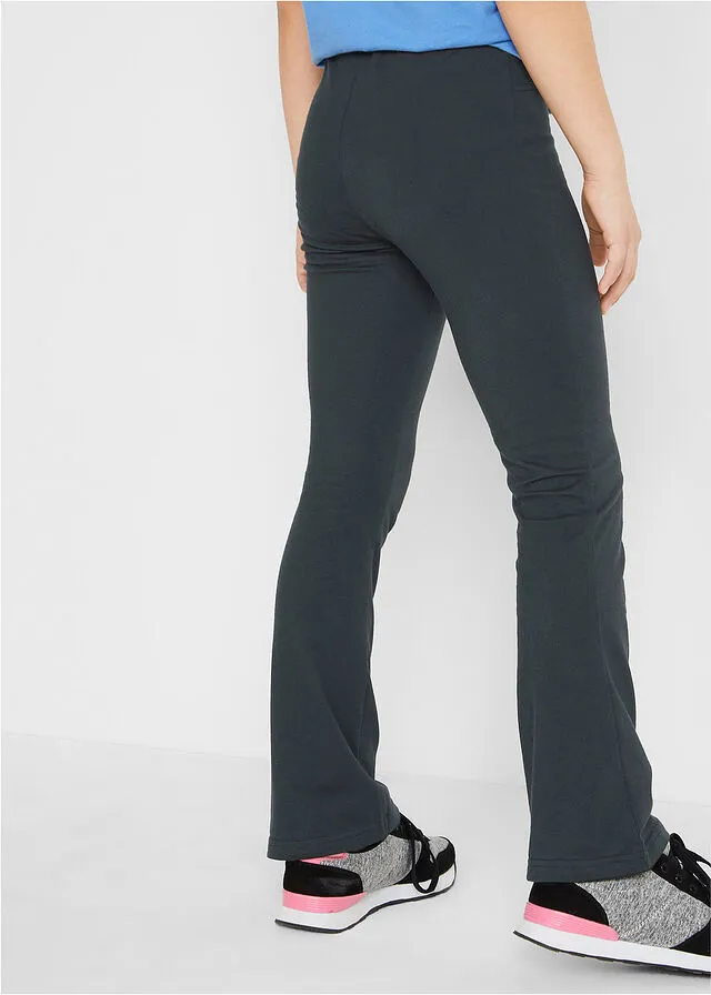 Pantalón acampanado para niñas de algodón orgánico Negro