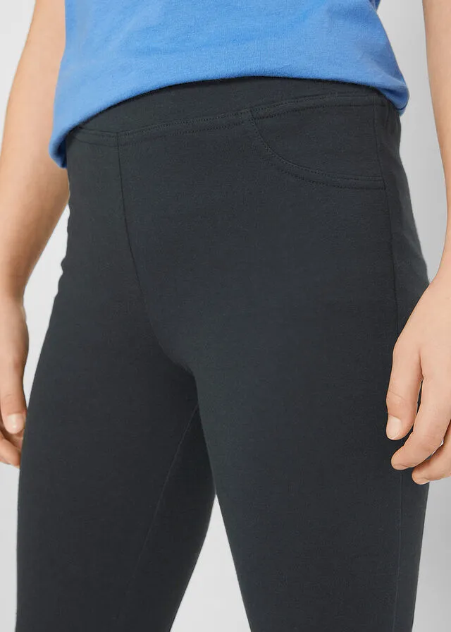 Pantalón acampanado para niñas de algodón orgánico Negro