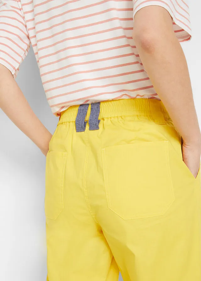 Pantalón cargo estilo papertouch con forma de O Amarillo canario