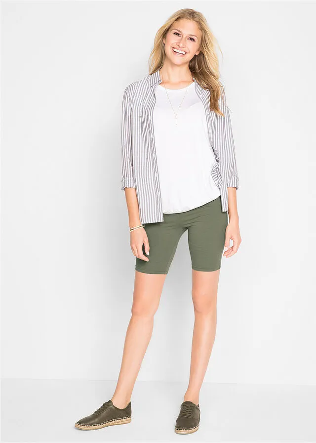 PANTALóN CICLISTA CON ELáSTICO (2 UNIDADES) OLIVA  NEGRO