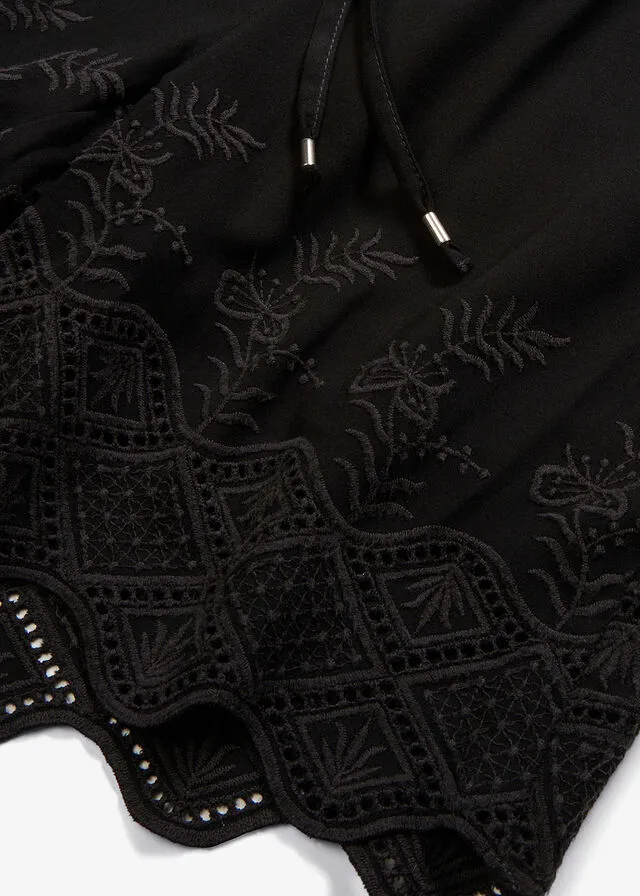 Pantalón corto con encaje Negro