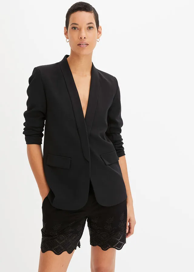Pantalón corto con encaje Negro
