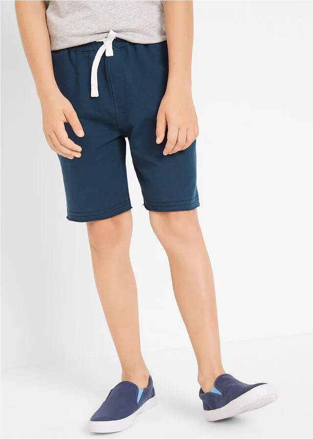 PANTALóN CORTO DEPORTIVO PARA NIñOS (2 UNIDADES) GRIS CLARO JASPEADOAZUL MARINO
