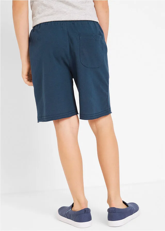 PANTALóN CORTO DEPORTIVO PARA NIñOS (2 UNIDADES) GRIS CLARO JASPEADOAZUL MARINO