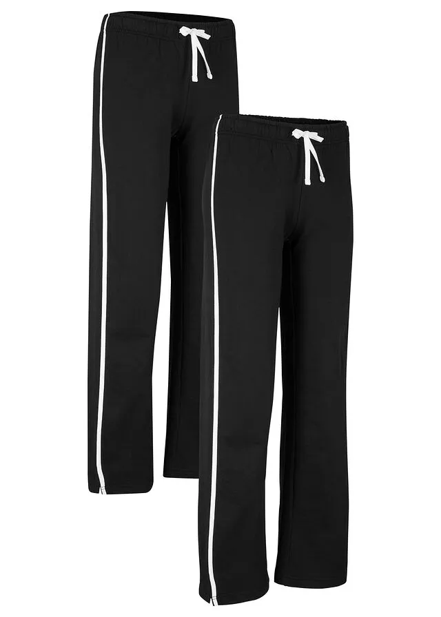 PANTALóN DE CHáNDAL DE ALGODóN DE CORTE RECTO (2 PARES) NEGRONEGRO