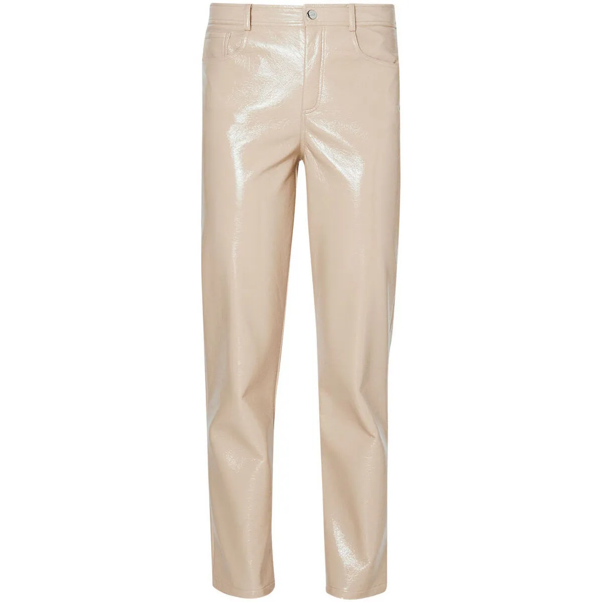 Pantalón de tejido revestido brillante