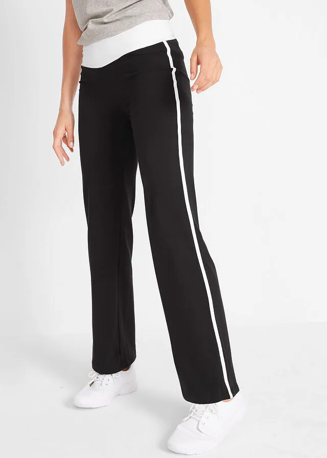 Pantalón deportivo de algodón con elástico Negro