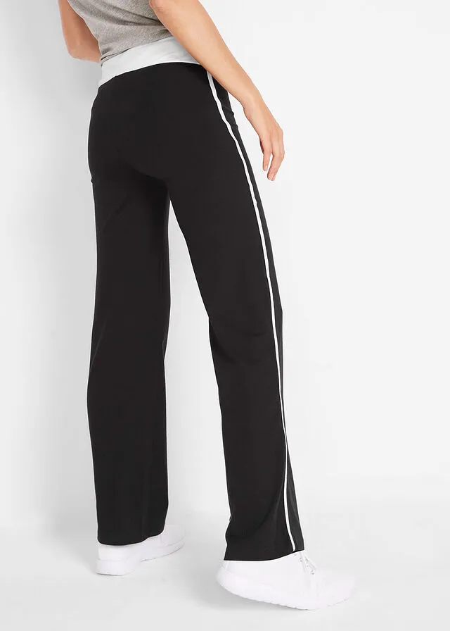 Pantalón deportivo de algodón con elástico Negro