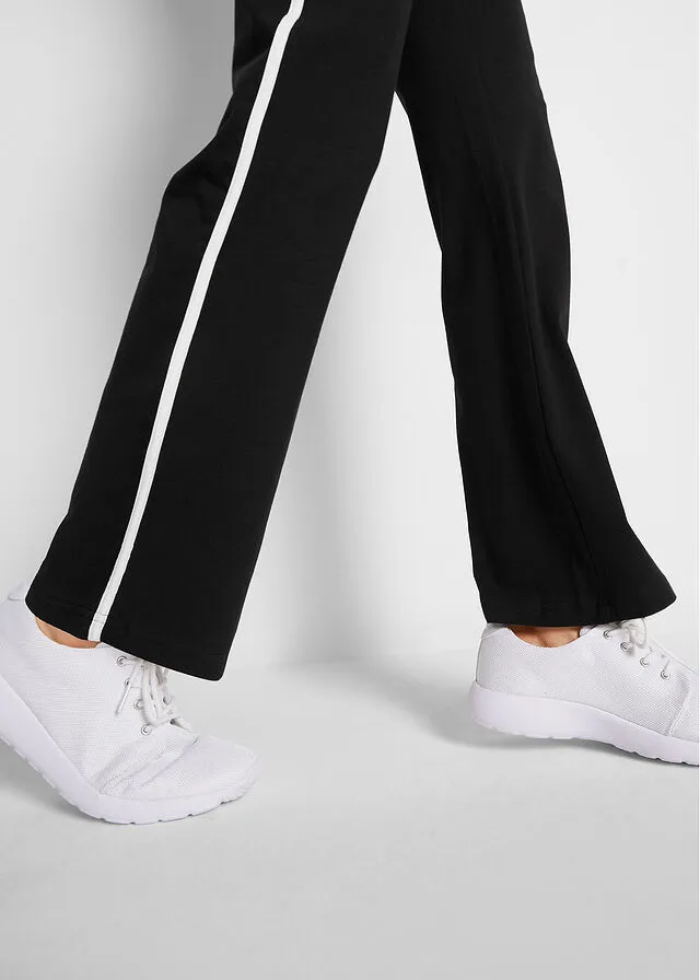 Pantalón deportivo de algodón con elástico Negro