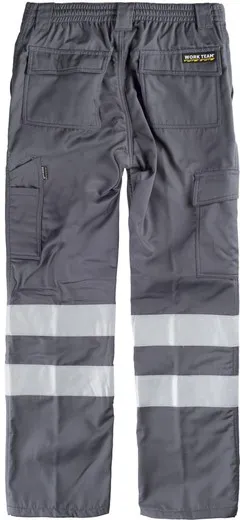 Pantalón multibolsos con tejido polar 2 cintas reflectantes Gris