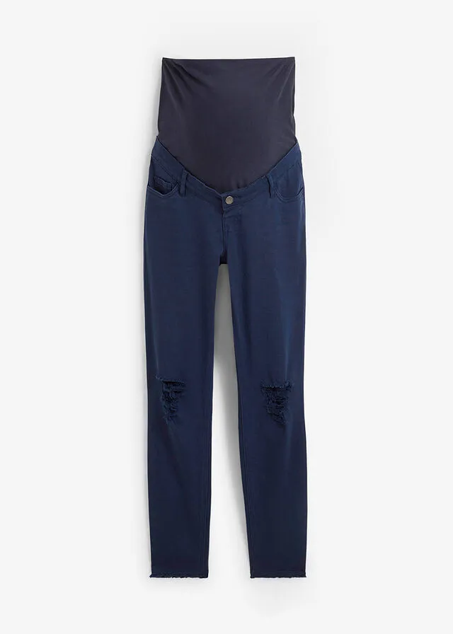 Pantalón premamá elástico con algodón Azul marino