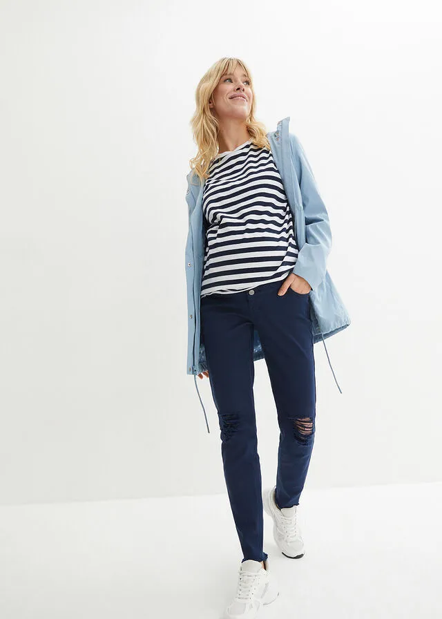 Pantalón premamá elástico con algodón Azul marino