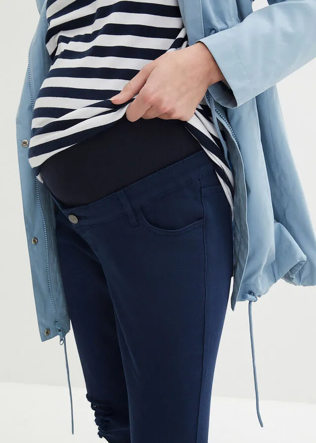 Pantalón premamá elástico con algodón Azul marino