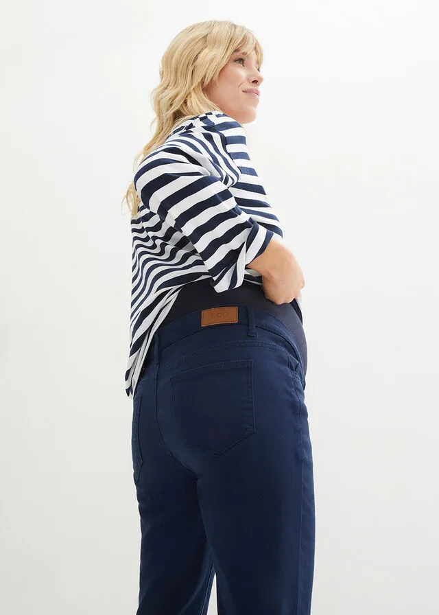 Pantalón premamá elástico con algodón Azul marino