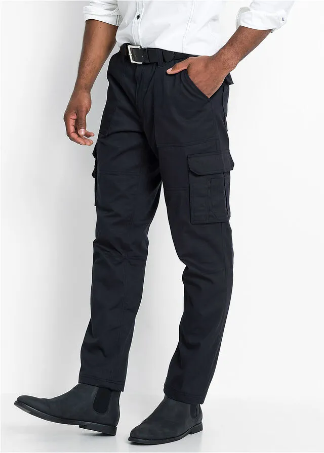 Pantalón térmico holgado de estilo cargo con revestimiento de teflón y corte recto carbón