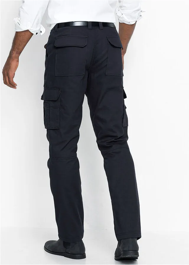 Pantalón térmico holgado de estilo cargo con revestimiento de teflón y corte recto carbón