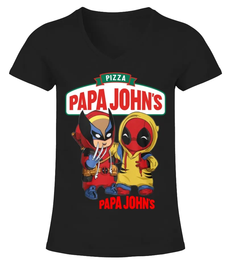 Papa John's Pizza Camiseta cuello pico Mujer