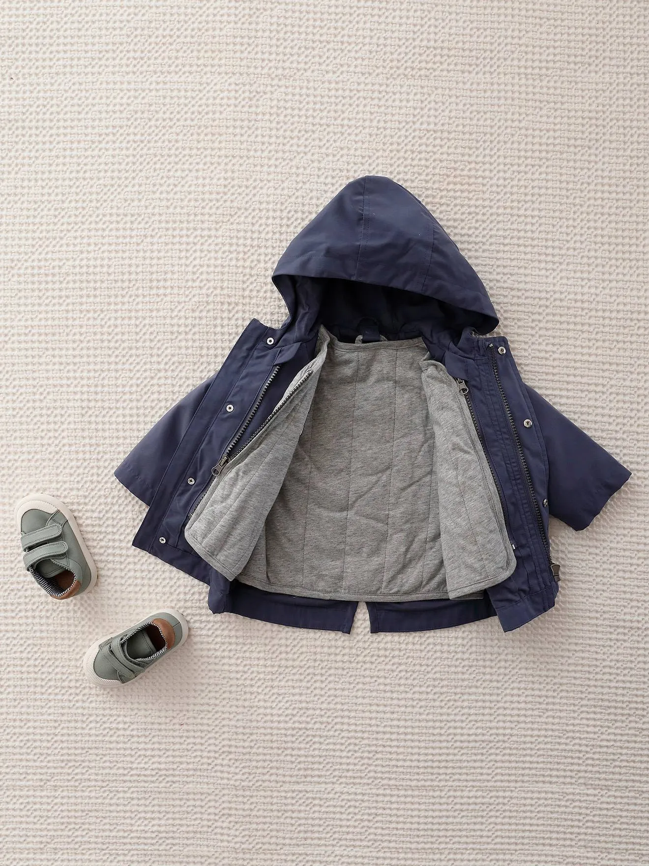 Parka 3 en 1 con cazadora desmontable de felpa para bebé