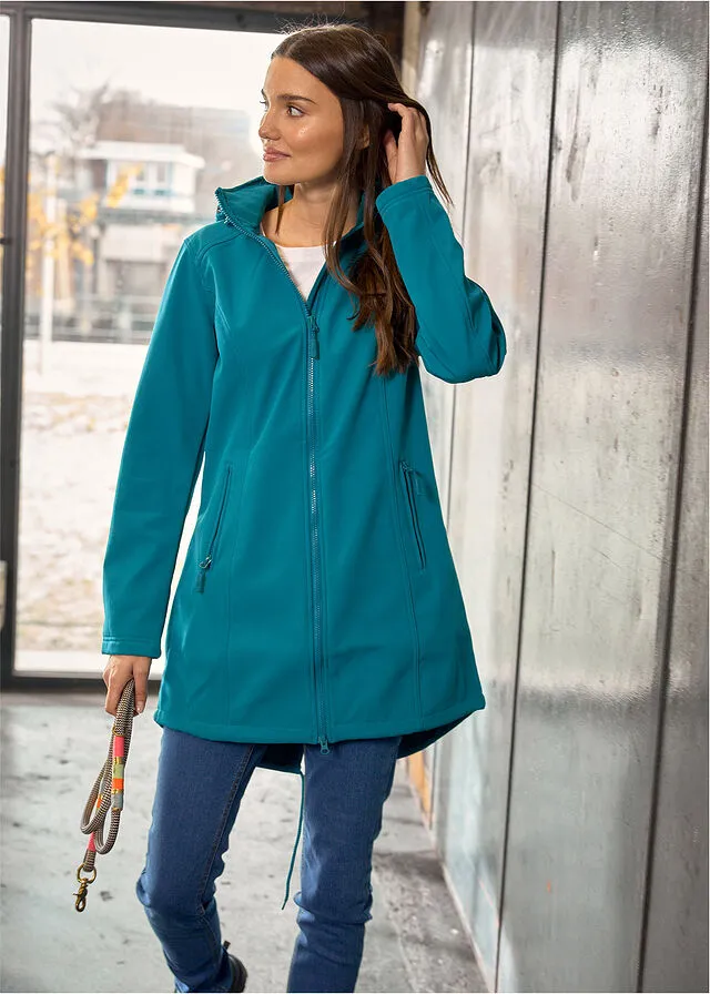 Parka de tejido Softshell turquesa