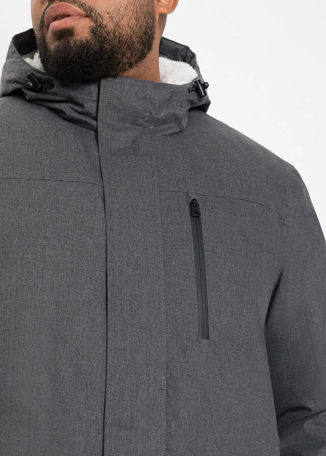 Parka funcional para exteriores con forro polar Gris jaspeado