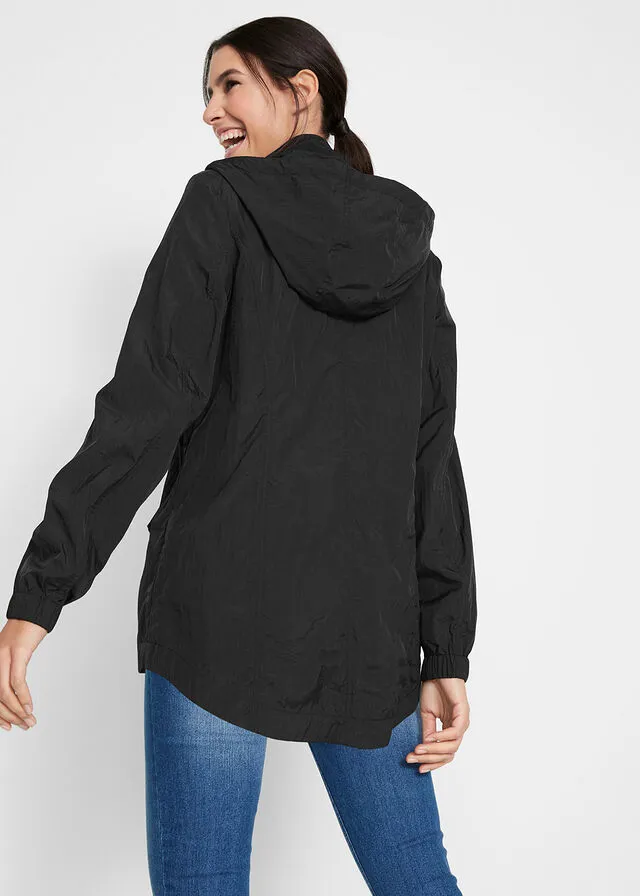 Parka ligera con capucha Negro