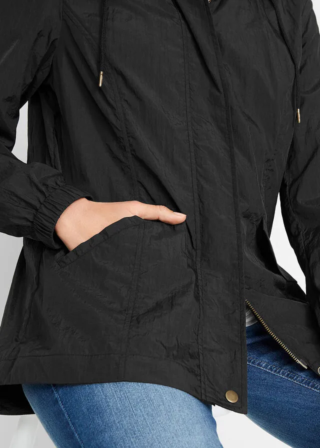 Parka ligera con capucha Negro
