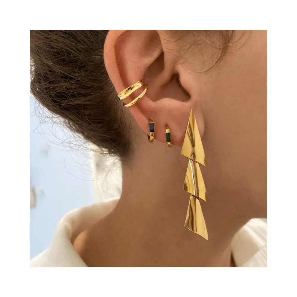 Pendientes Arkham Negro Oro