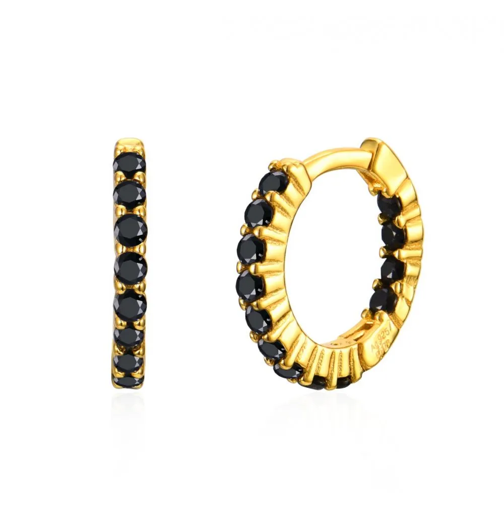 Pendientes en Plata de Ley Sprit Pearl Black