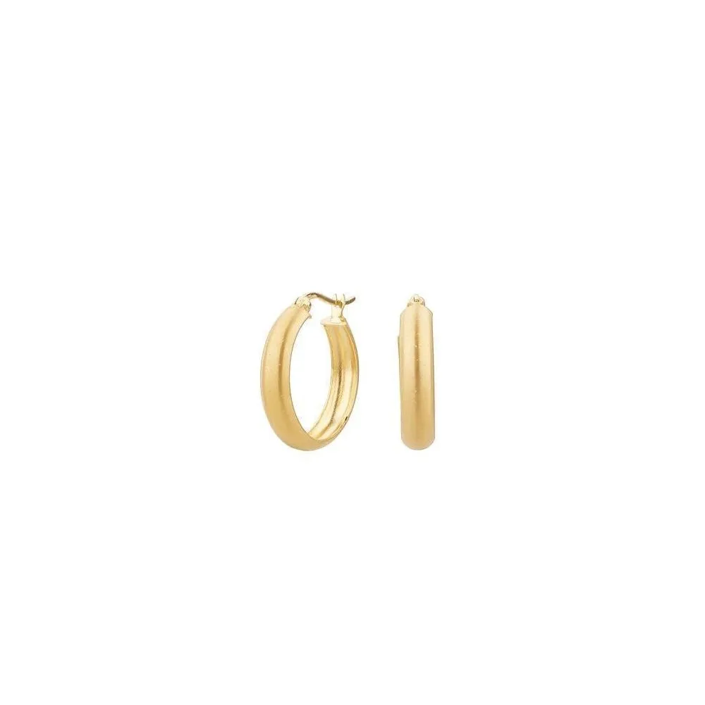 Pendientes ITEMPORALITY de aro de plata chapada con acabado poroso