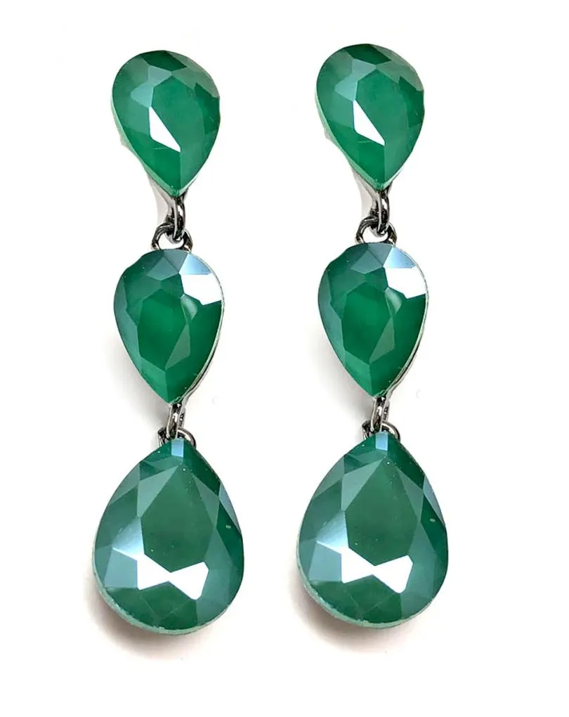 PENDIENTES VERDES DE CRISTAL PARA TU LOOKAZO DE FIESTA