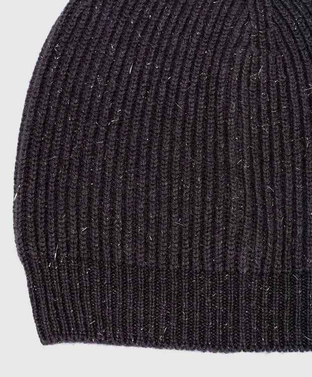Peserico Gray hat with wool and lurex