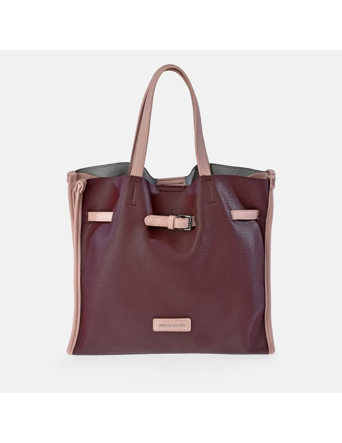 PIERRE CARDIN bolso tote grande  en símil piel con asas largas y bandolera